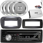 Pyle 1-DIN Boat Cd Stereo W/kit + Adapter, 4X 6.5" 400W Max Speakers, Amplifier. Fixed Price $308.99.