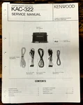 Kenwood KAC-322 Amplifier Service Manual *original*. Fixed Price $14.97.