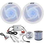 X Pyle PLMRS63WL.5 6.5" Led Marine Speakers, 2-CHANNEL Amplifier, Wire. Fixed Price $156.49.