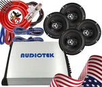 4X Power Acoustik 6.5 400W Speakers Audiotek 1000W Channel Amplifier +kit. Fixed Price $169.99.