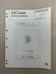 Kenwood KAC-649S Original Service Manual Free Shipping. Fixed Price $14.00.