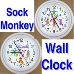 Sock Wall Clock New Stuffed Monkeys Folk Art Kitsch Rockford. Fixed Price $17.95.