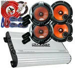 4X Audiobank 1000W 6.5-INCH Component Speaker + Amplifier P1004 Kit. Fixed Price $169.99.