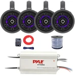 4X Pyle 4" 300W Wakeboard Led Tower Speakers, 4-CHANNEL Amplifier W/kit, Wire. Fixed Price $361.49.