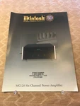 Original MCINTOSH-MC126 Six-channel Power Amplifier- Graphic Brochure D1043. Fixed Price $17.95.