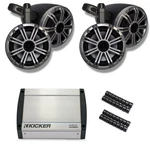 Kicker Utv Bundle 40KXM4002 Amp And Silver 6.5S With Black Kmtes. Fixed Price $1149.99.