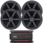 Jvc KS-DR2004D 4-CHANNEL Compact Marine Amplifier, 4X 6.5" 100W 2-WAY Speakers. Fixed Price $299.00.
