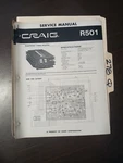 Craig R501 Service Manual Original Repair Book Road Rated Power Amplifier. Fixed Price $49.99.