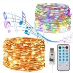 Sound Activated Music String Lights 5V 10M 100LED Usb Power Remote Control Party. Fixed Price $13.99.
