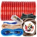 Audiotek 4 Gauge Kit Amplifier Install Wiring Complete Wire 2300W Red. Fixed Price $36.99.