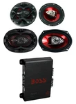 2 Boss CH6530 6.5" 300W & CH6930 6X9" 400W 3-WAY Speakers R1004 Amp. Fixed Price $129.99.