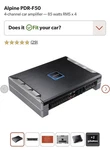 Alpine PDR-F50 4-CHANNEL Car Amplifier, 85WATTS X4 Rms. Fixed Price $425.00.