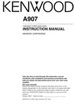 Kenwood A-907 Amplifier Owners Instruction Manual. Fixed Price $22.24.