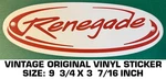 Renegade - Vintage Original Decal Sticker. Fixed Price $7.98.