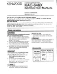 Kenwood KAC-646-X Amplifier Owners Instruction Manual. Fixed Price $22.24.