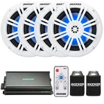 4X Kicker 6.5" 150 Watts Rgb Led Coaxial Speakers, Controller, Amplifier. Fixed Price $599.96.