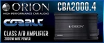 Orion CBA2000.4 Cobalt Series 2000W Max 4-CHANNEL Class-a/b Amplifier Car. Fixed Price $76.49.