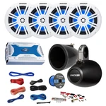 2X Kicker Black Single Tower Enclosures, 4X 6.5" Led Speakers, Wire, Amp W/kit. Fixed Price $720.49.