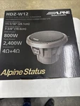 Alpine HDZ-W12 12" 2400W Dual 4-OHM Subwoofer Status Series Brand New Sealed. Fixed Price $899.00.