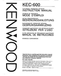 Kenwood KEC-600 Electronic Crossover Network Owners Instruction Manual. Fixed Price $22.24.