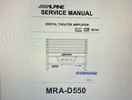 Alpine MRA-D550 Service Manual Digital. Fixed Price $6.00.