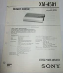 Sony Stereo Bridged 2-3-4-CHANNEL 50WX4 Power Amplifier XM-4501 Service Manual. Fixed Price $12.99.