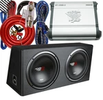 Cerwin Vega XE12DV 12" 1600W Sub Enclosure Box + Soundxtrem ST-1500.2 Amp Kit. Fixed Price $329.99.