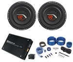 2) Rockville W12T4S2 12" Shallow Mount 1400W Car Subwoofers+mono Amplifier+wires. Fixed Price $296.85.