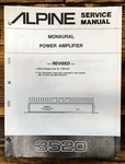Alpine Model 3520 Power Amplifier Revised Service Manual *original*. Fixed Price $19.97.