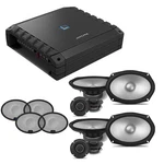 "alpine S2-A36F Amp W/ (2) S2-S690C 6X9" Comp & Grill Bundle Class-d 4-CHANNEL". Fixed Price $823.04.