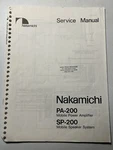 Nakamichi PA-200 SP-200 Power Amplifier Service Manual Original Genuine Oem. Fixed Price $24.99.