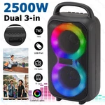2500W Dual 3" Portable Bluetooth Speaker Sub Woofer Heavy Bass Sound System. Fixed Price $19.26.