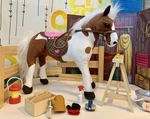 Large Toy Horse Plush Play Set. For 18 Doll. Adora Sound Effect Wooden Stable. Fixed Price $40.00.
