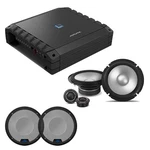 Alpine S2-A36F 4-CH Amp & S2-S65C 6.5" Comp W/ Grill Bundle. Fixed Price $501.49.