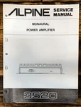 Alpine Model 3520 Power Amplifier Service Manual *original*. Fixed Price $19.97.