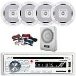 Pyle Boat Cd Player Bt Receiver, 4X 6.5 400W White Speakers, 8" 600W Subwoofer. Fixed Price $356.49.