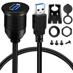Batige Single Port Usb 3.0 To Female Aux Car Mount Flush Cable 3FT. Fixed Price $12.77.