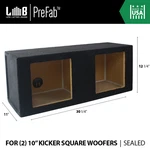 1.50 Ft Dual Sealed Enclosure For 10" Kicker Solobaric L7 Square Subwoofer Pair. Fixed Price $149.99.