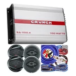 Crunch SA-1100.4 1100W 4-CH Amplifier + 4X Speakers 6.5" 16000 Watts Kit. Fixed Price $159.99.