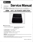 Clarion Audia AFX-40 Power Amplifier, Original Service Manual. Fixed Price $20.00.
