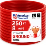 American Terminal ATP8G250RD 8GA 250' Red Power Ground Wire Car Audio Amplifier. Fixed Price $59.99.