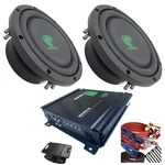 AUDIO360 2X 2000W 8" Shallow Subwoofers + Car Amplifier Kit. Fixed Price $199.99.