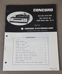 Concord Stereo Tuner Amplifier &record Changer Model HES-40 Service Data D-3680. Fixed Price $54.95.