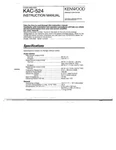 Kenwood KAC-524 Amplifier Owners Instruction Manual. Fixed Price $22.24.