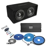 Nvx Dual 10" Complete Bass System W/ Ported Box, Amp, And Wiring Kit. Fixed Price $606.29.