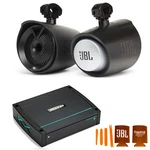 Jbl MT8HLB 8" Marine Tower Speaker + Kicker 44KXMA400.2 Amp - Black. Fixed Price $1039.99.