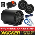 Kicker CWTB82+PS42 Motorcycle/atv Weatherproof Sub ENCLOSURE+SPEAKERS+4CH Amp. Fixed Price $518.98.