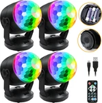 4-PACK Disco Ball Light, Sound Activated Dj Strobe W/remote, Battery Power. Fixed Price $41.95.