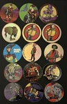 Planet Zed Pog Lot Sci-fi Warriors, Mutants, Astronauts 15 Pc Retro Milk Caps. Fixed Price $21.00.