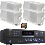 Pyle 4-CH 4000W Amplifier, 4X 3.5'' 200W 3-WAY Weatherproof Mini Box Speakers. Fixed Price $345.99.